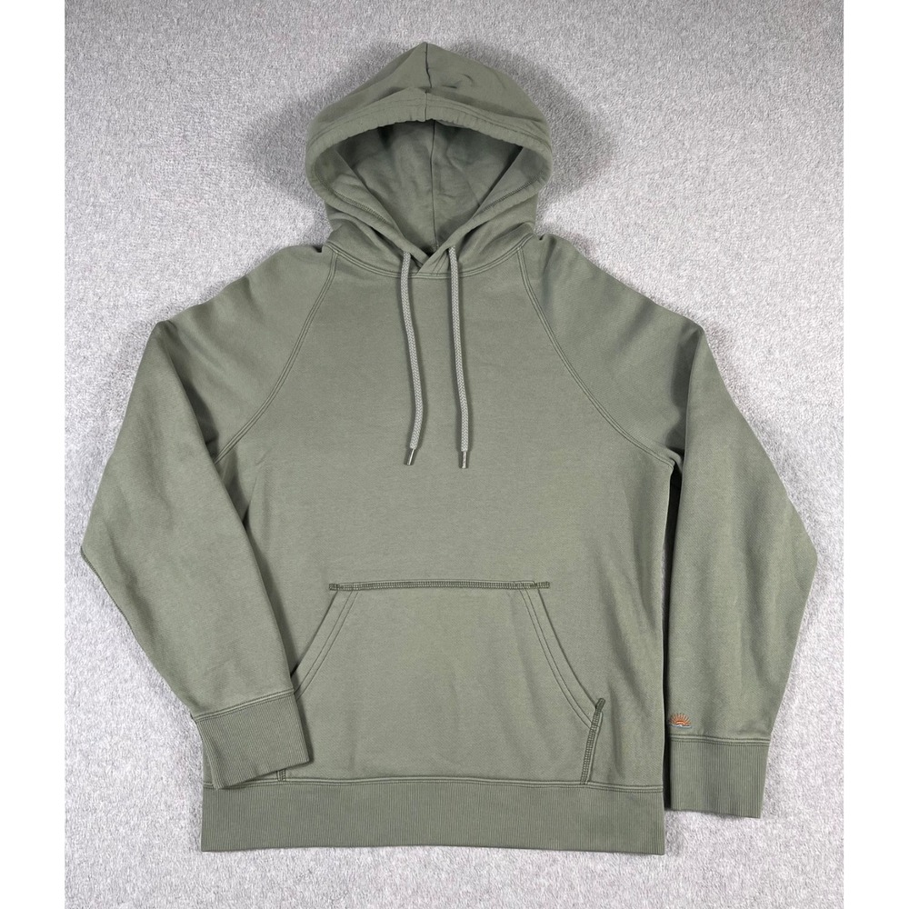 Faherty High Standard Fleece Hoodie Organic Pima Cotton Aspen Green Small NEW